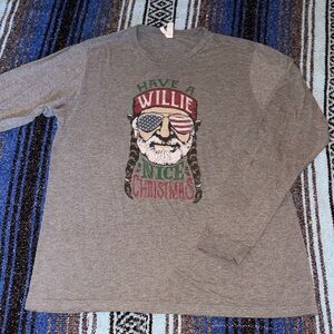 Willie Nelson Christmas Longsleeve Tee Shirt